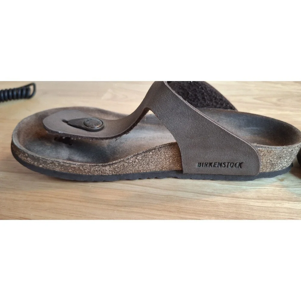 Birkenstock Kids Gizeh Brn Birko-Flor Thong Sandals Cork Footbed Youth EU 34/35